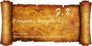 Fenyvesi Kornél névjegykártya