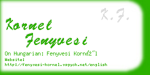 kornel fenyvesi business card